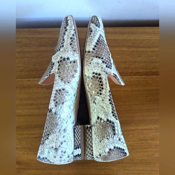 AGL Embossed Snakeskin Leather Flats 6/36 Rock Glam Boho Preppy Chic Whimsigoth - Picture 8 of 13